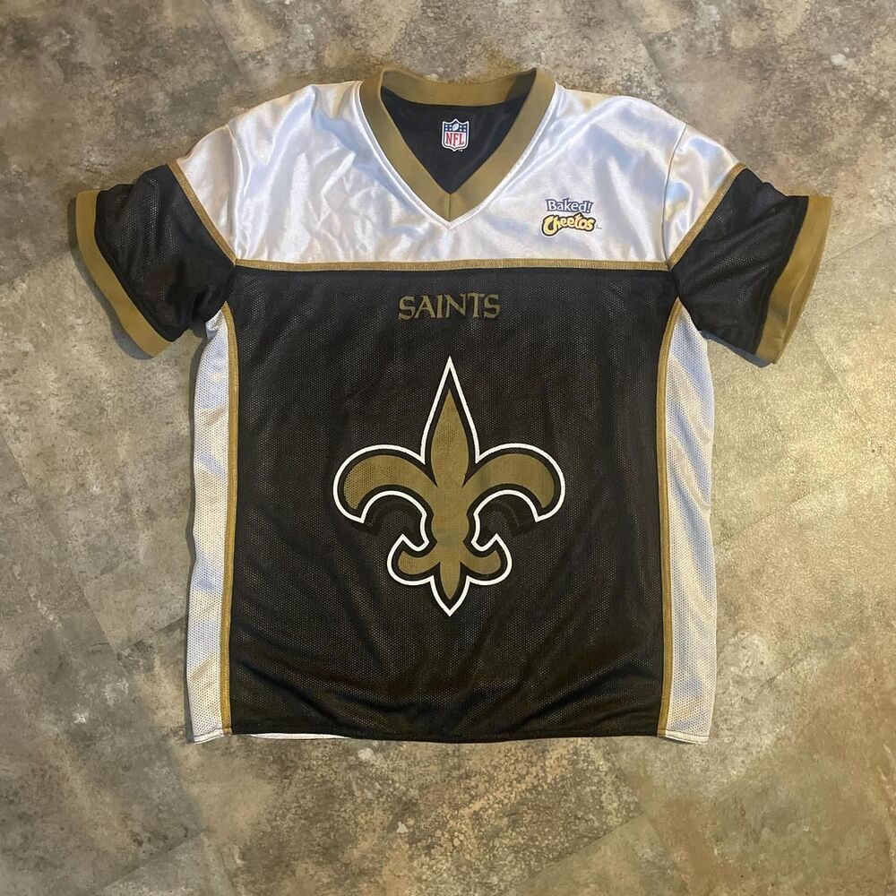 nfl saints reversible flag football jersey mens medium